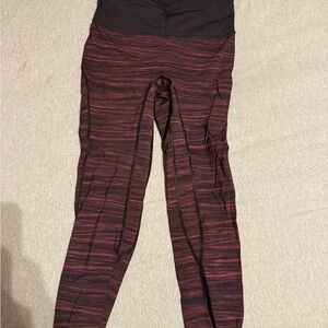 lululemon athletica Red and Black Leggings